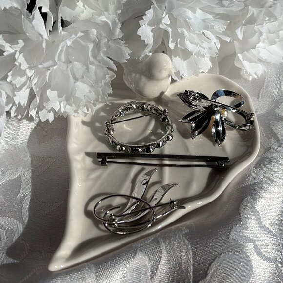 STERLING SILVER PEARL & RHINESTONE BROOCH COLLECTION - Picture 6 of 11